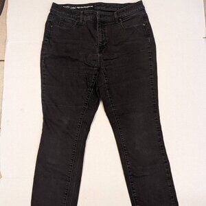 Women's Talbots Flawless High Rise Straight Leg Black Jeans Pants Size 14W